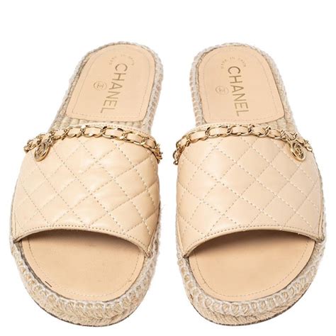 chanel quilted espadrille sandals